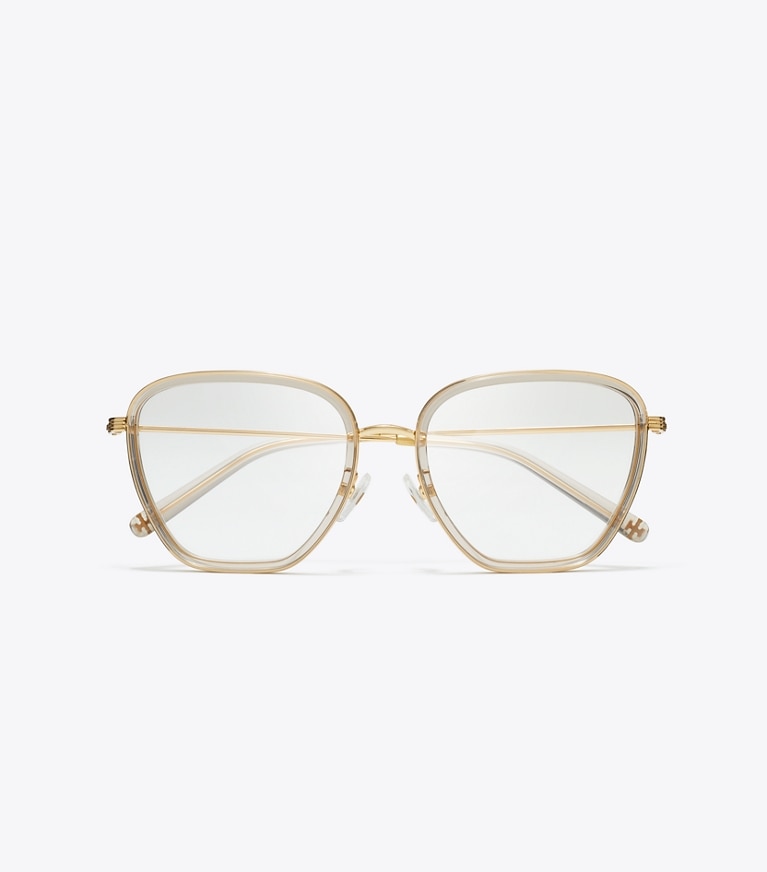 Tory Burch designer sunglasses & eyewear Kira Square Eyeglasses in CLEAR front