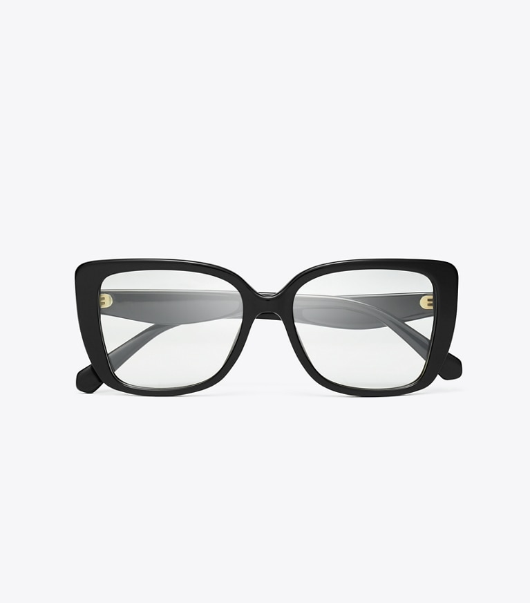 Tory Burch designer sunglasses & eyewear Kira Square Eyeglasses in BLACK front