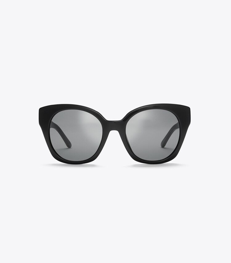 Tory Burch designer sunglasses & eyewear Kira Square Sunglasses in BLACK front