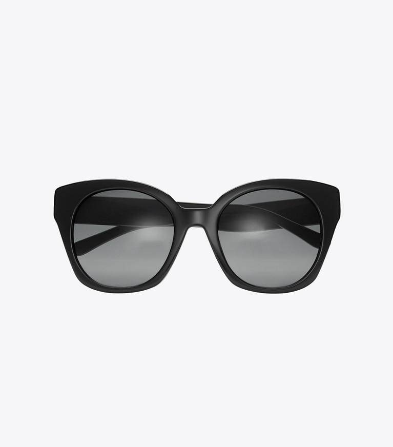 Tory Burch designer sunglasses & eyewear Kira Square Sunglasses in BLACK front