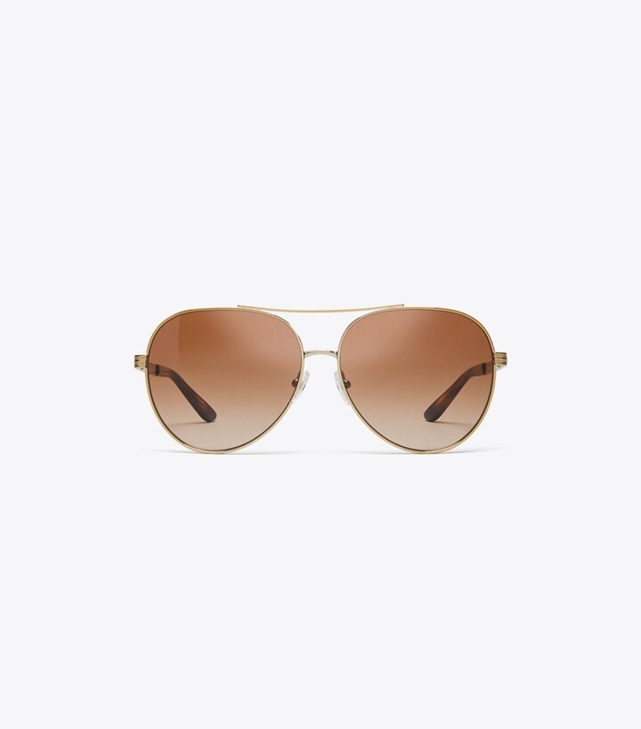 Kira Striped Pilot Sunglasses: Women's Designer Sunglasses & Eyewear | Tory  Burch