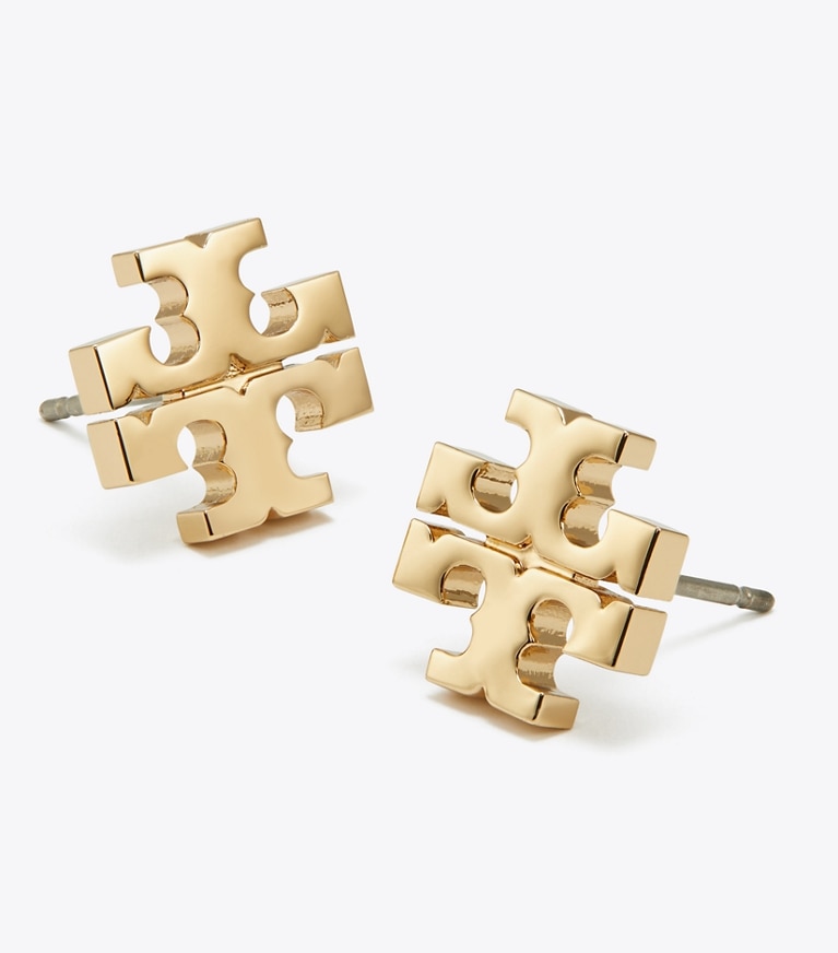 Tory Burch designer earrings Kira Stud Earring in Tory Gold front