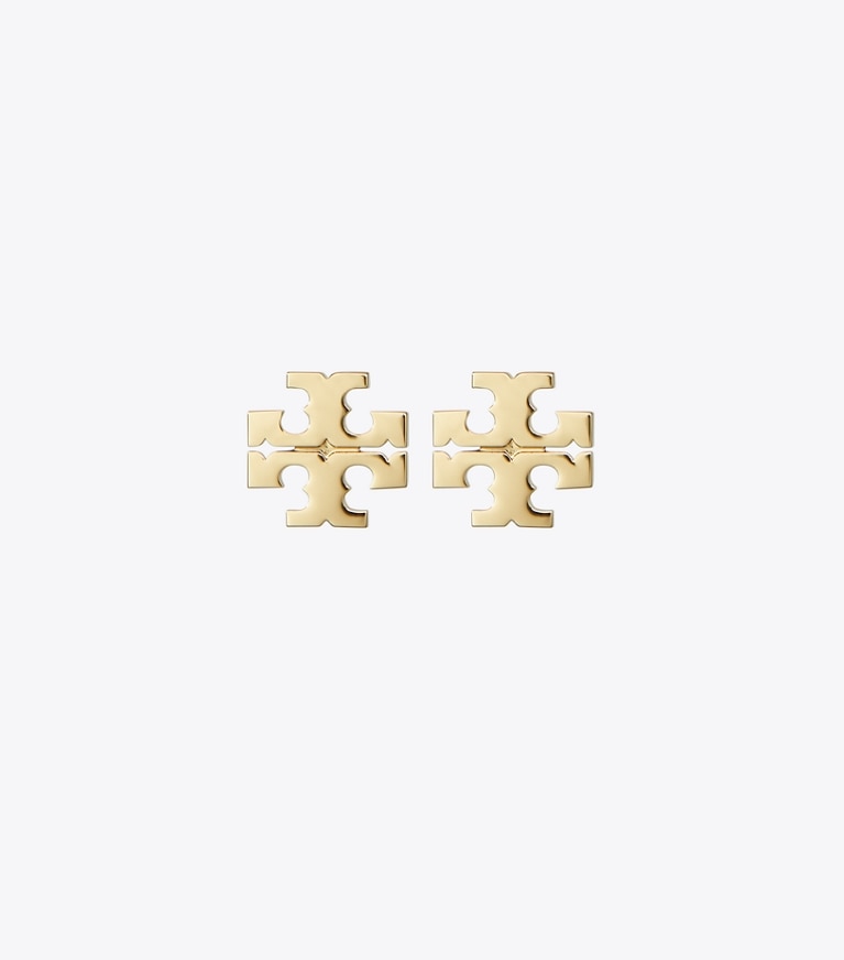 Tory Burch designer earrings Kira Stud Earring in Tory Gold front