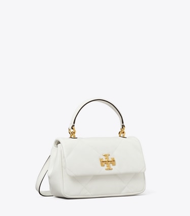 Tory Burch designer crossbody bags Kira Tasche mit Rautensteppung und Tragegriff oben in Blanc angle