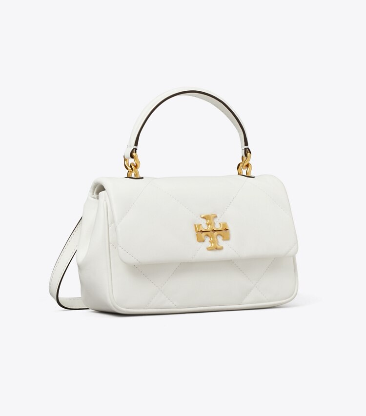 Tory Burch designer crossbody bags Kira Tasche mit Rautensteppung und Tragegriff oben in Blanc angle