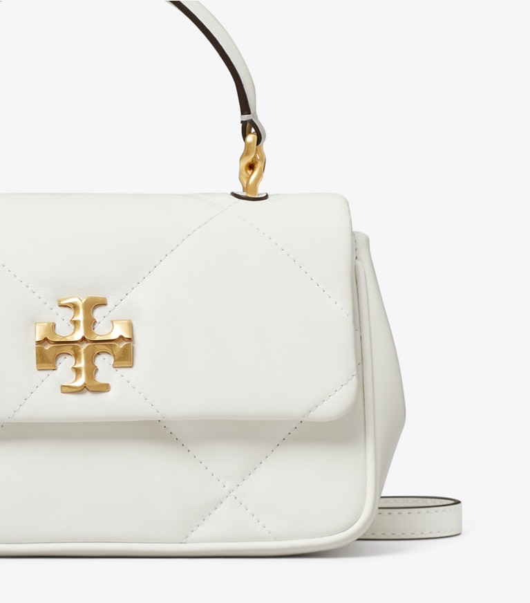 Tory Burch designer crossbody bags Kira Tasche mit Rautensteppung und Tragegriff oben in Blanc angle