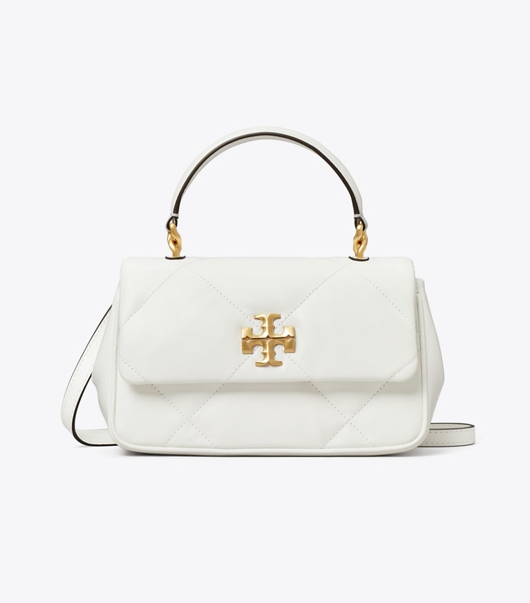 Tory Burch designer crossbody bags Kira Tasche mit Rautensteppung und Tragegriff oben in Blanc angle