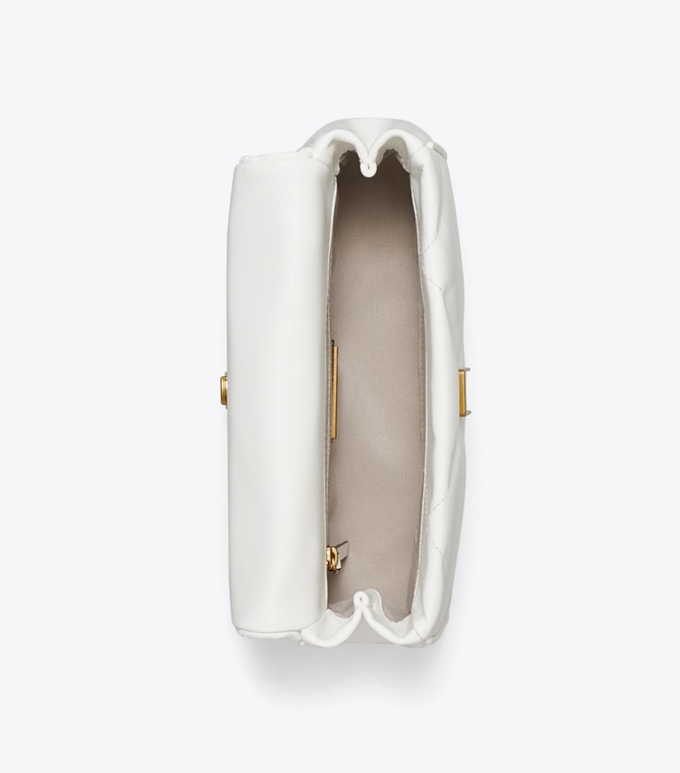 Tory Burch designer crossbody bags Kira Tasche mit Rautensteppung und Tragegriff oben in Blanc angle