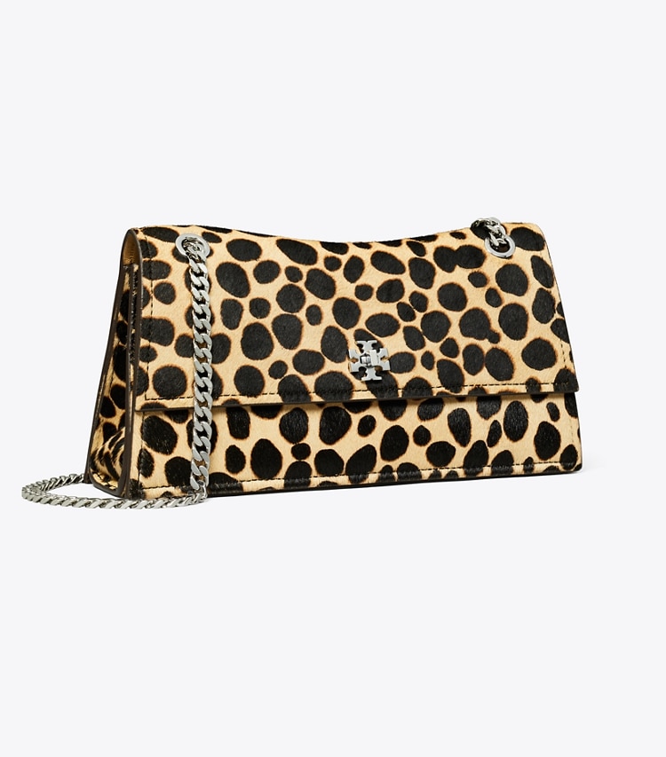 Tory Burch designer shoulder bags Kira Turnlock Calf Hair Shoulder Bag in Trench / Black angle