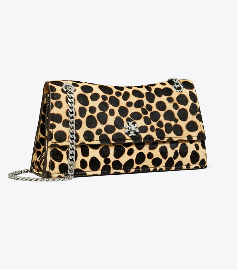 Tory Burch designer shoulder bags Kira Turnlock Calf Hair Shoulder Bag in Trench / Black angle