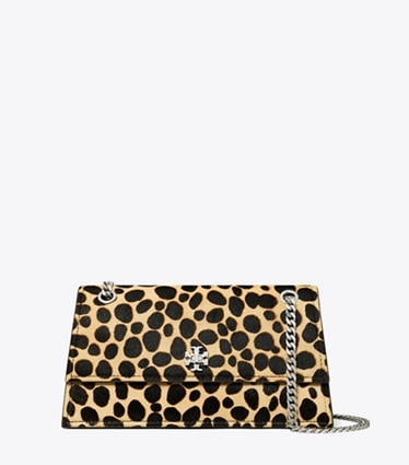 Tory Burch designer shoulder bags Kira Turnlock Calf Hair Shoulder Bag in Trench / Black front