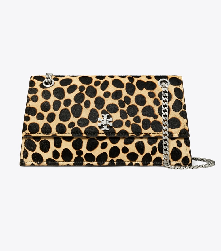 Tory Burch designer shoulder bags Kira Turnlock Calf Hair Shoulder Bag in Trench / Black angle