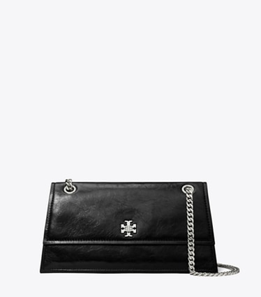 Tory Burch designer shoulder bags Kira Turnlock Shoulder Bag in Black front