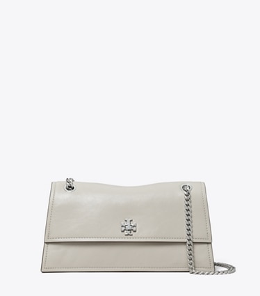 Tory Burch designer shoulder bags Kira Turnlock Shoulder Bag in Dove Gray front