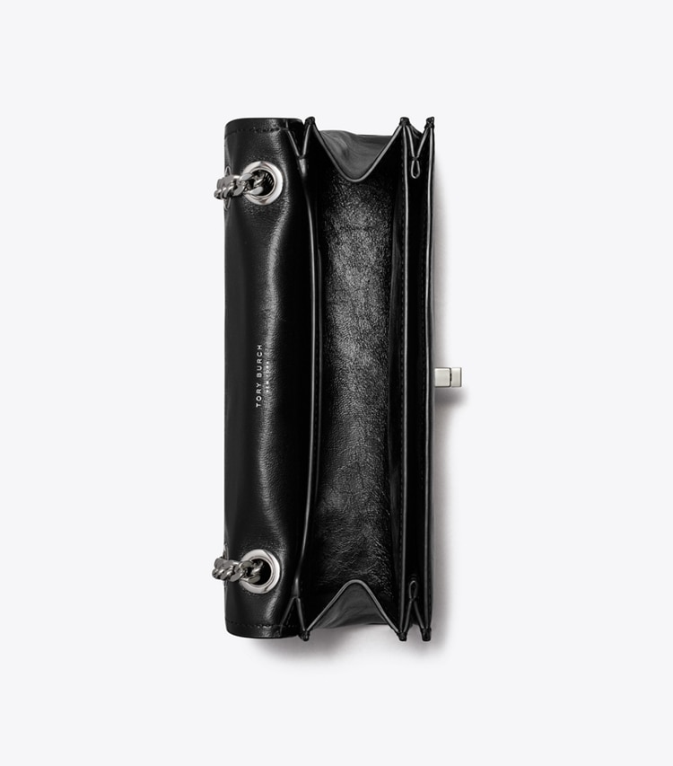 Tory Burch designer shoulder bags Kira Turnlock Shoulder Bag in Black overhead
