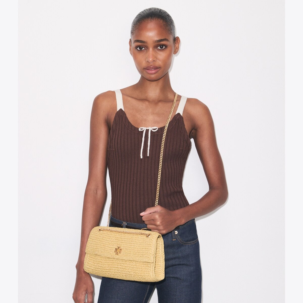 Kira Turnlock Woven Shoulder Bag: Women