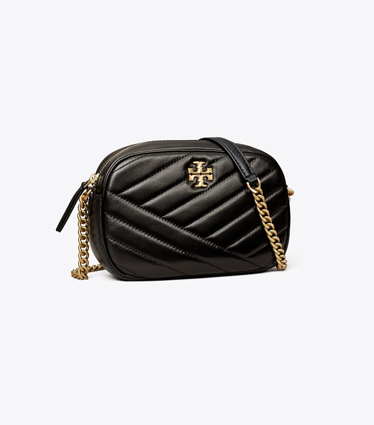 Tory Burch designer crossbody bags Kira Umhängetasche mit Chevronsteppung in Black angle
