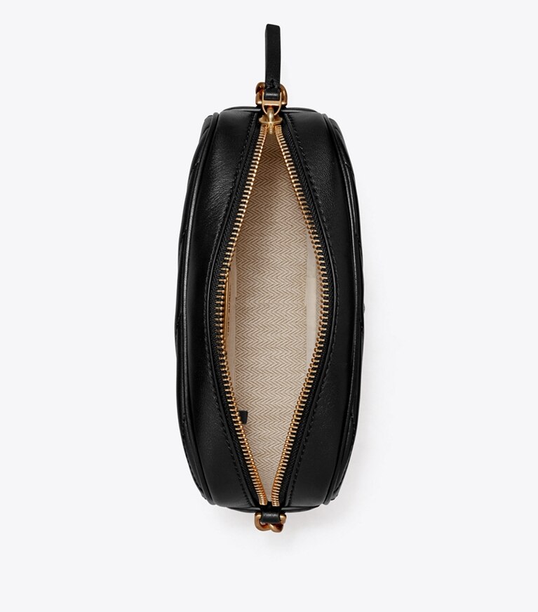 Tory Burch designer crossbody bags Kira Umhängetasche mit Chevronsteppung in Black angle