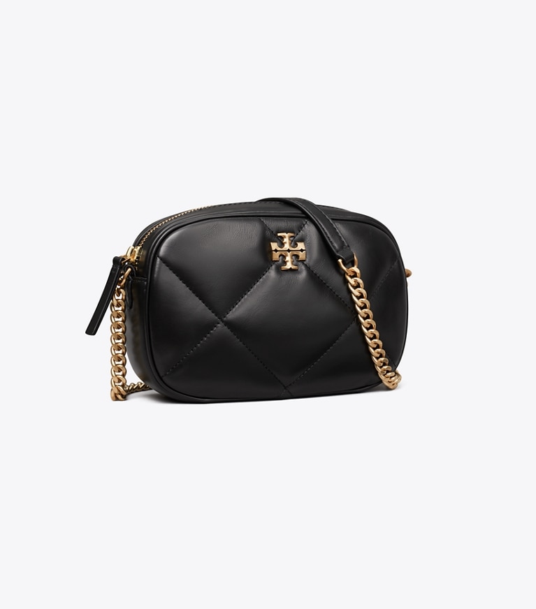 Tory Burch designer crossbody bags Kira Umhängetasche mit Rautensteppung in Black angle
