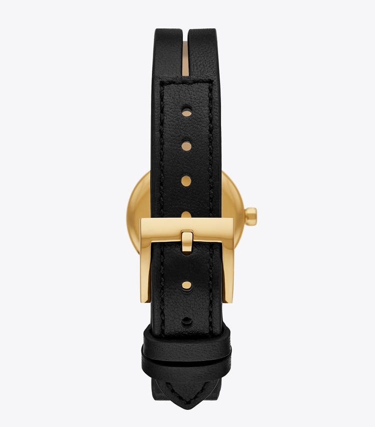 Tory Burch designer strap watches Kira Watch, Black/Gold-Tone, 22 x 28 MM in BLACK/GOLD back