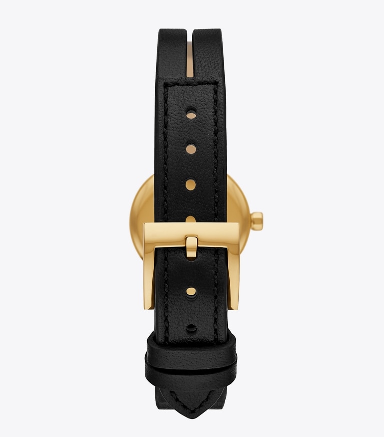 Tory Burch designer strap watches Kira Watch, Black/Gold-Tone, 22 x 28 MM in BLACK/GOLD front