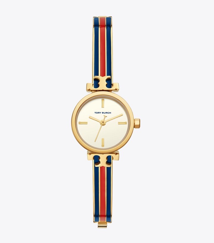 Kira Watch, Gold-Tone/Striped, 22 x 22 MM: Women's Designer Strap Watches | Tory  Burch