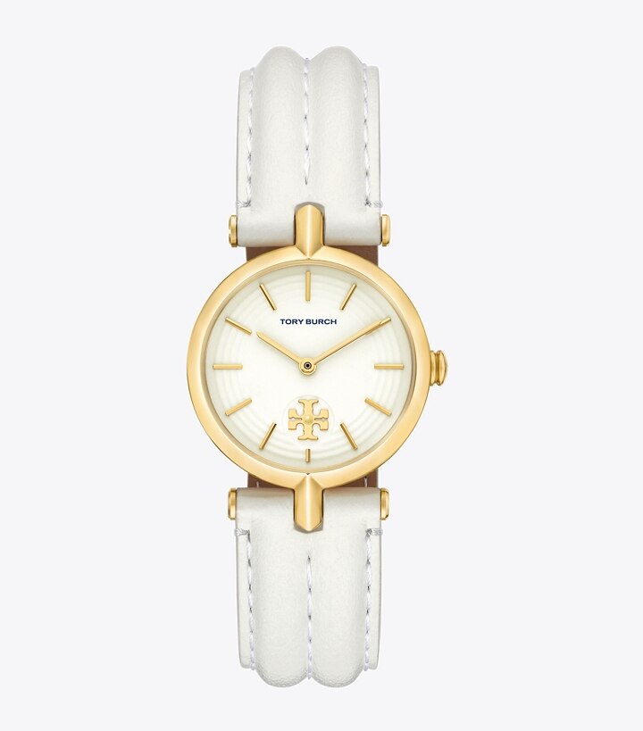 Kira Watch, Ivory Leather/Gold-Tone Stainless Steel: Women's Designer Strap  Watches | Tory Burch