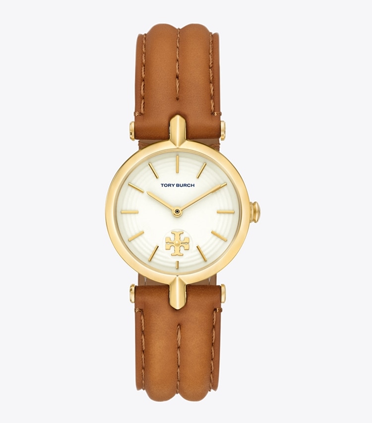 Tory Burch designer strap watches Kira Watch in IVORY/GOLD/LUGGAGE front
