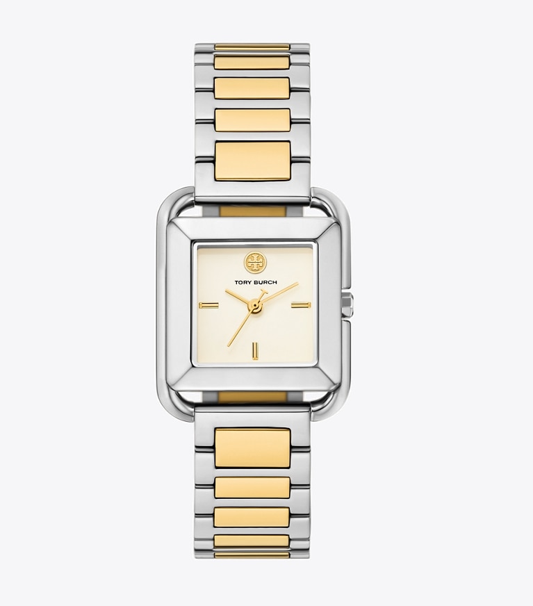 Tory Burch designer strap watches Kira Watch in IVORY/TWO-TONE front