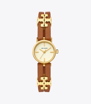 Tory Burch designer strap watches Kira Watch in LUGGAGE/GOLD front