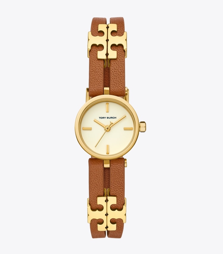 Tory Burch designer strap watches Kira Watch in LUGGAGE/GOLD front
