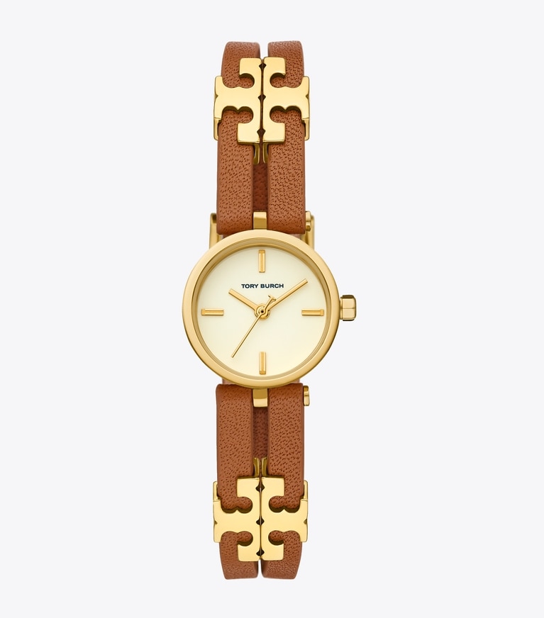 Tory Burch designer strap watches Kira Watch in LUGGAGE/GOLD front