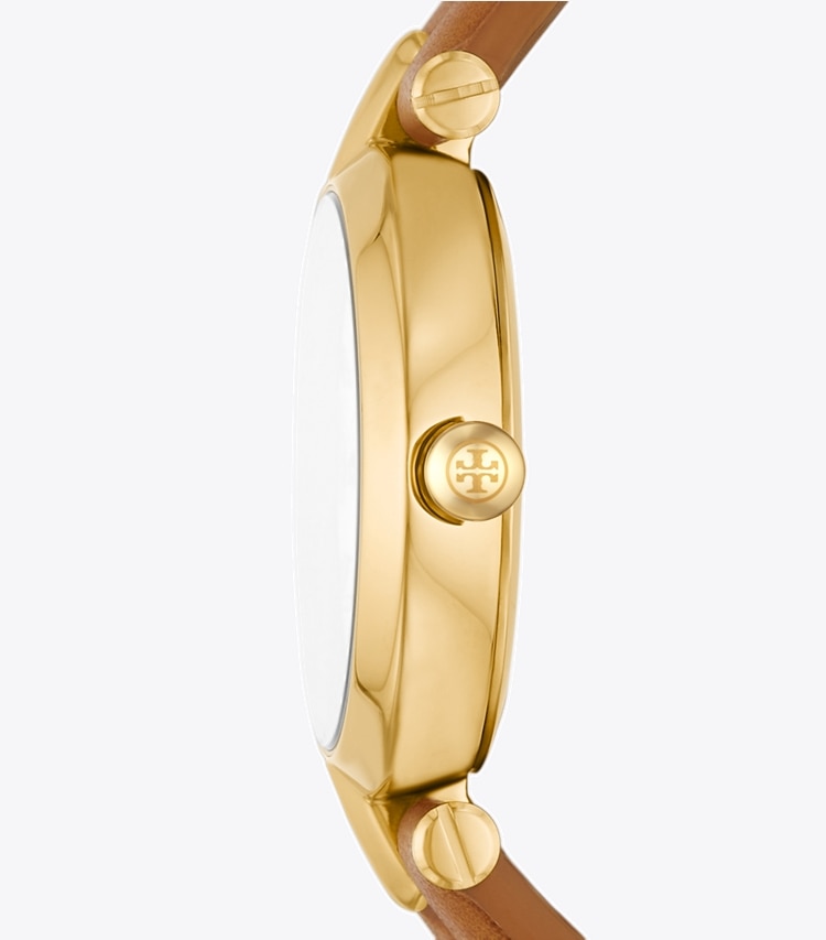 Tory Burch designer strap watches Kira Watch in IVORY/GOLD/LUGGAGE side