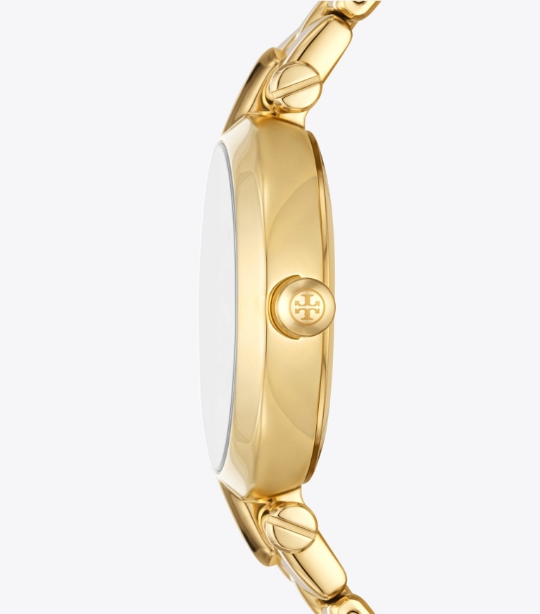 Tory Burch designer strap watches Kira Watch in IVORY/GOLD front