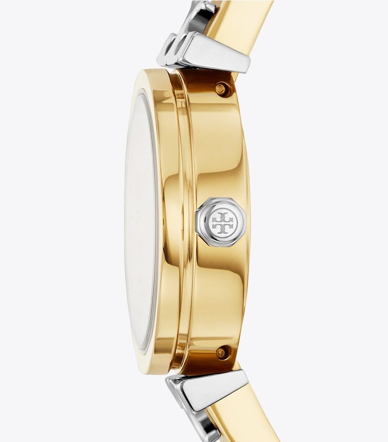 Tory Burch designer strap watches Kira Watch in GOLD/SILVER front
