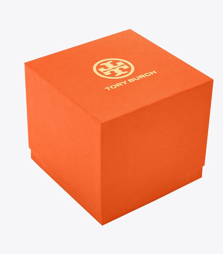 Tory Burch designer strap watches Kira Watch in IVORY/GOLD watches box