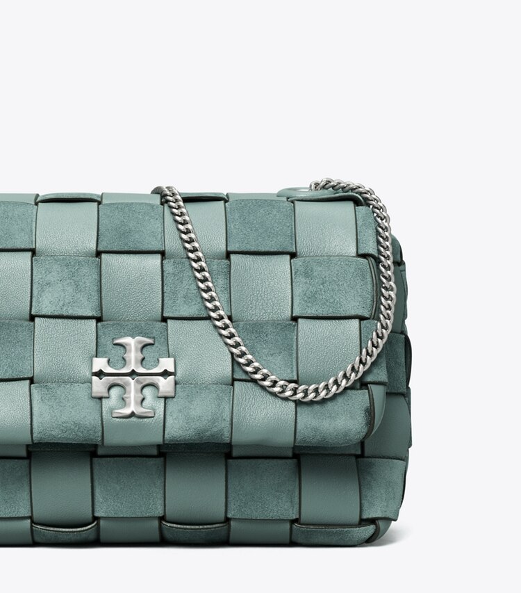 Tory Burch designer crossbody bags Kira Woven Mini Bag in Arctic detail