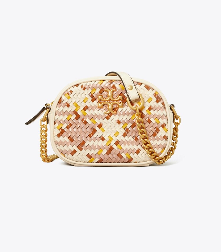 Kira Woven Small Camera Bag: Women's Designer Crossbody Bags | Tory Burch