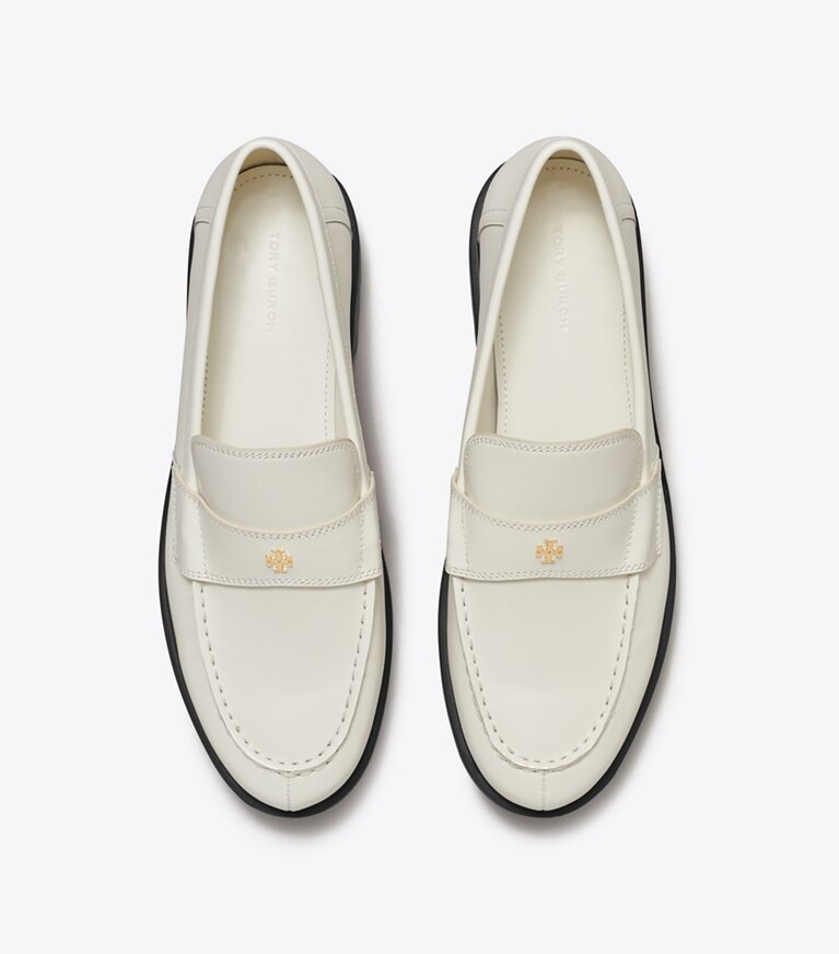 Tory Burch designer loafers Klassischer Loafer mit Profilsohle in DOVE WHITE angle