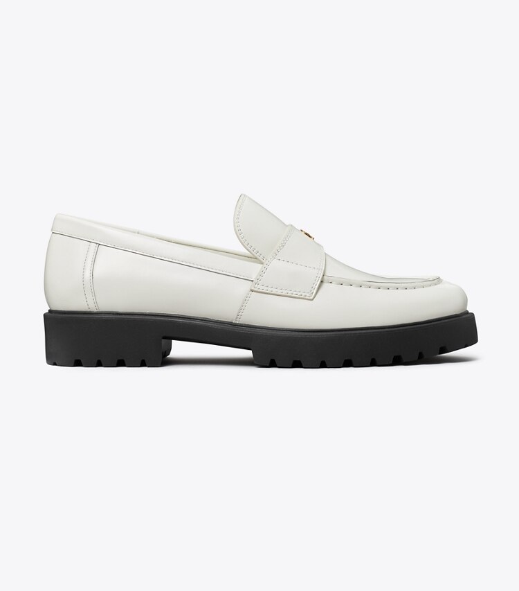 Tory Burch designer loafers Klassischer Loafer mit Profilsohle in DOVE WHITE side
