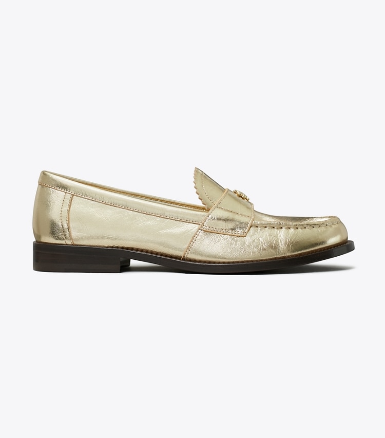 Tory Burch designer loafers Klassischer Loafer in SPARK GOLD / PLATINO side