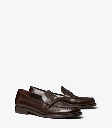 Tory Burch designer loafers Klassischer Penny Loafer in COCOA angle