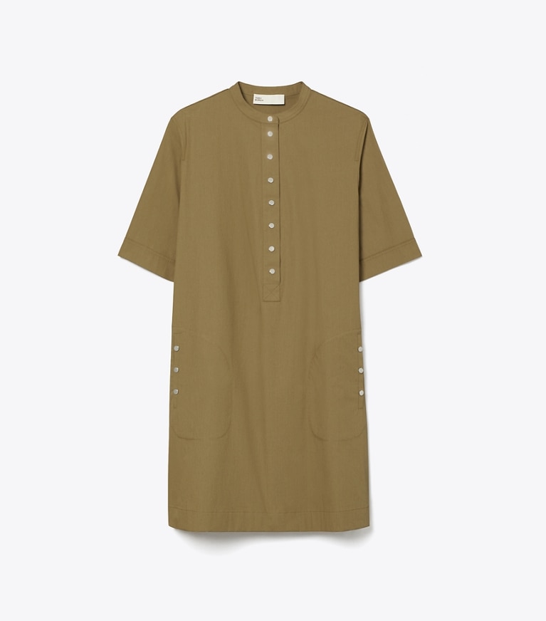 Tory Burch designer kleider Kleid aus Baumwoll-Popeline in Olive front