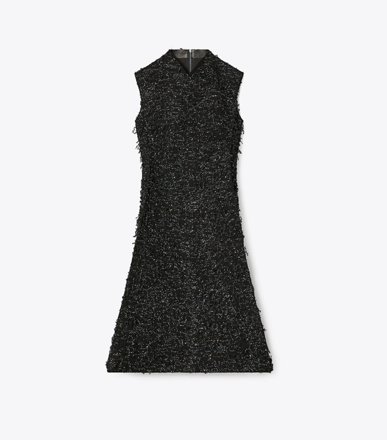 Tory Burch designer kleider Kleid mit Paillettenfransen in Black front