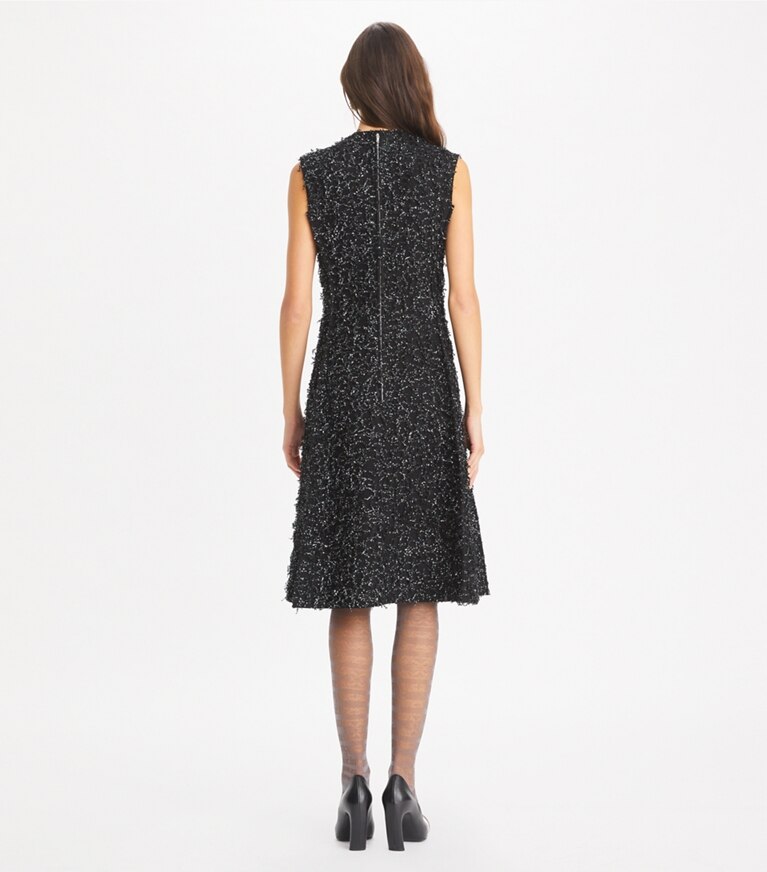 Tory Burch designer kleider Kleid mit Paillettenfransen in Black front
