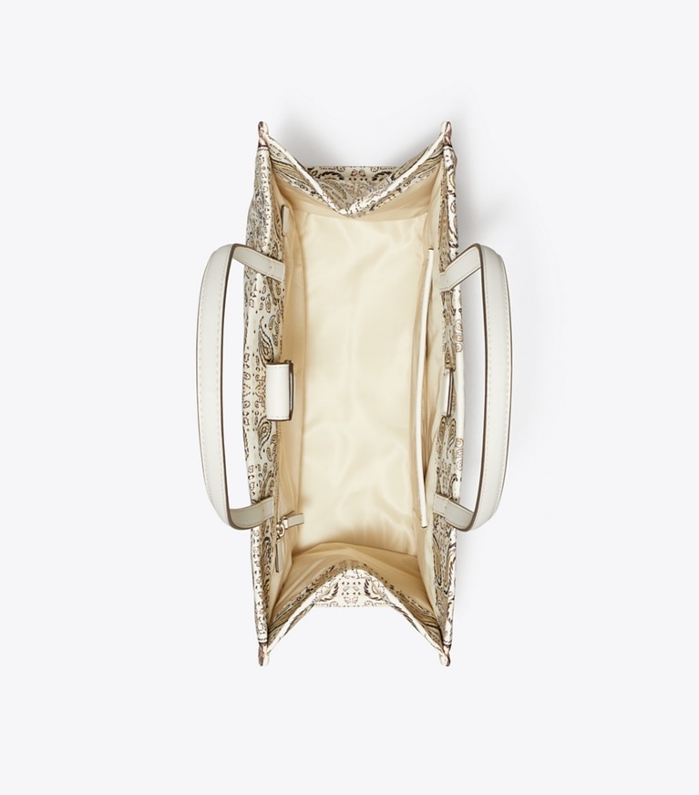 Tory Burch designer tote bags Kleine, bedruckte Ella Tote Bag in Pink Cockatoo von oben