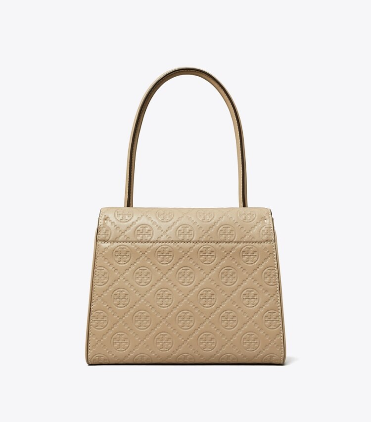 Tory Burch designer henkeltaschen Kleine, geprägte Deville Tasche mit T-Monogramm in Fresh Clay zurück