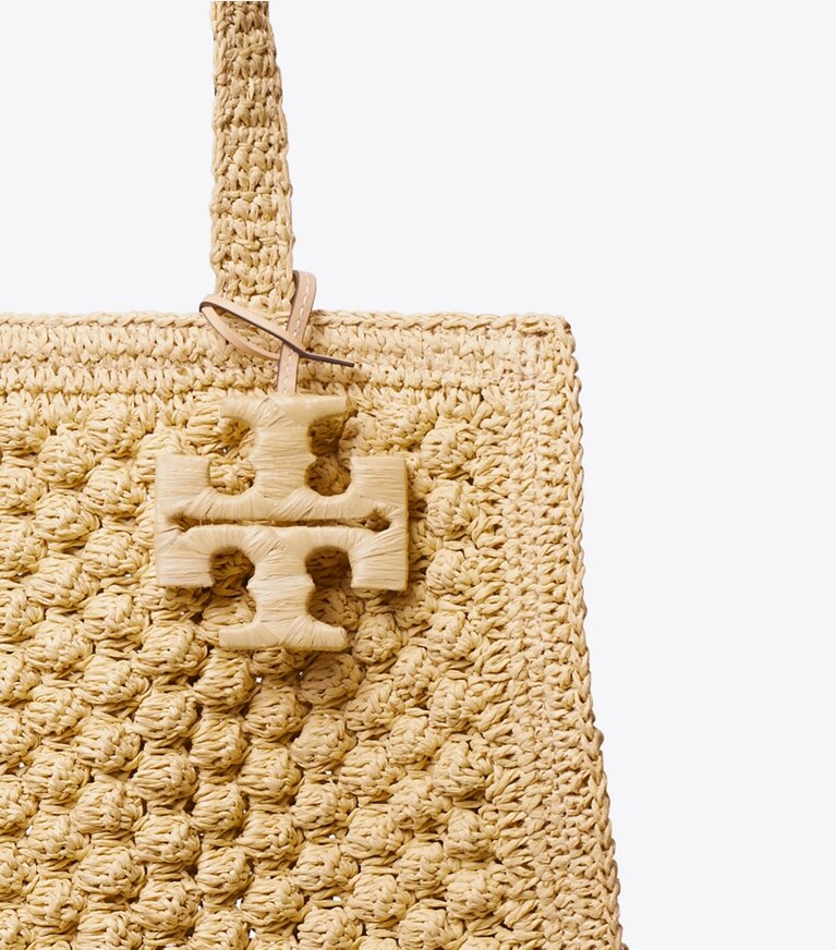Tory Burch designer tote bags Kleine, handgehäkelte Ella Popcorn Tote Bag in Natural detail