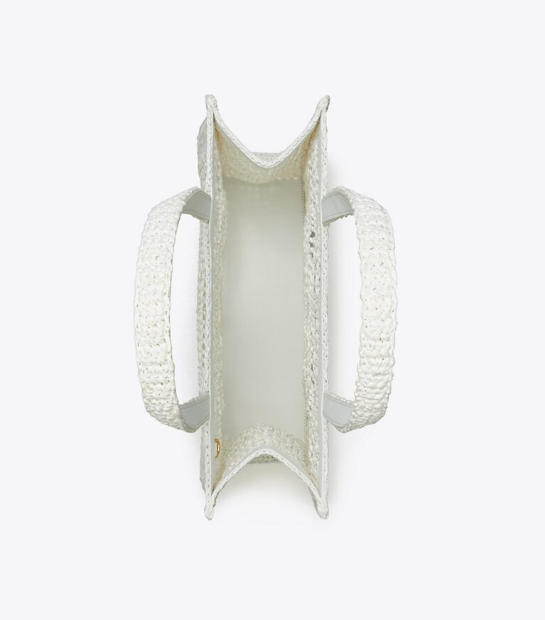 Tory Burch designer tote bags Kleine, handgehäkelte Ella Tote Bag in White angle