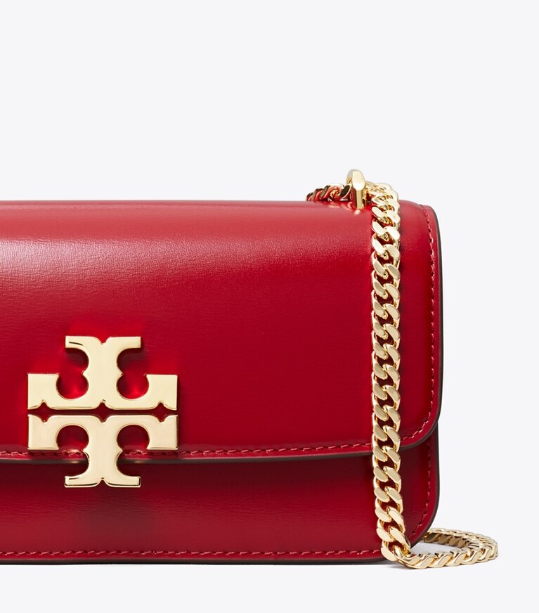 Tory Burch designer schultertaschen Kleine, rechteckige Eleanor Tasche in Ruby angle